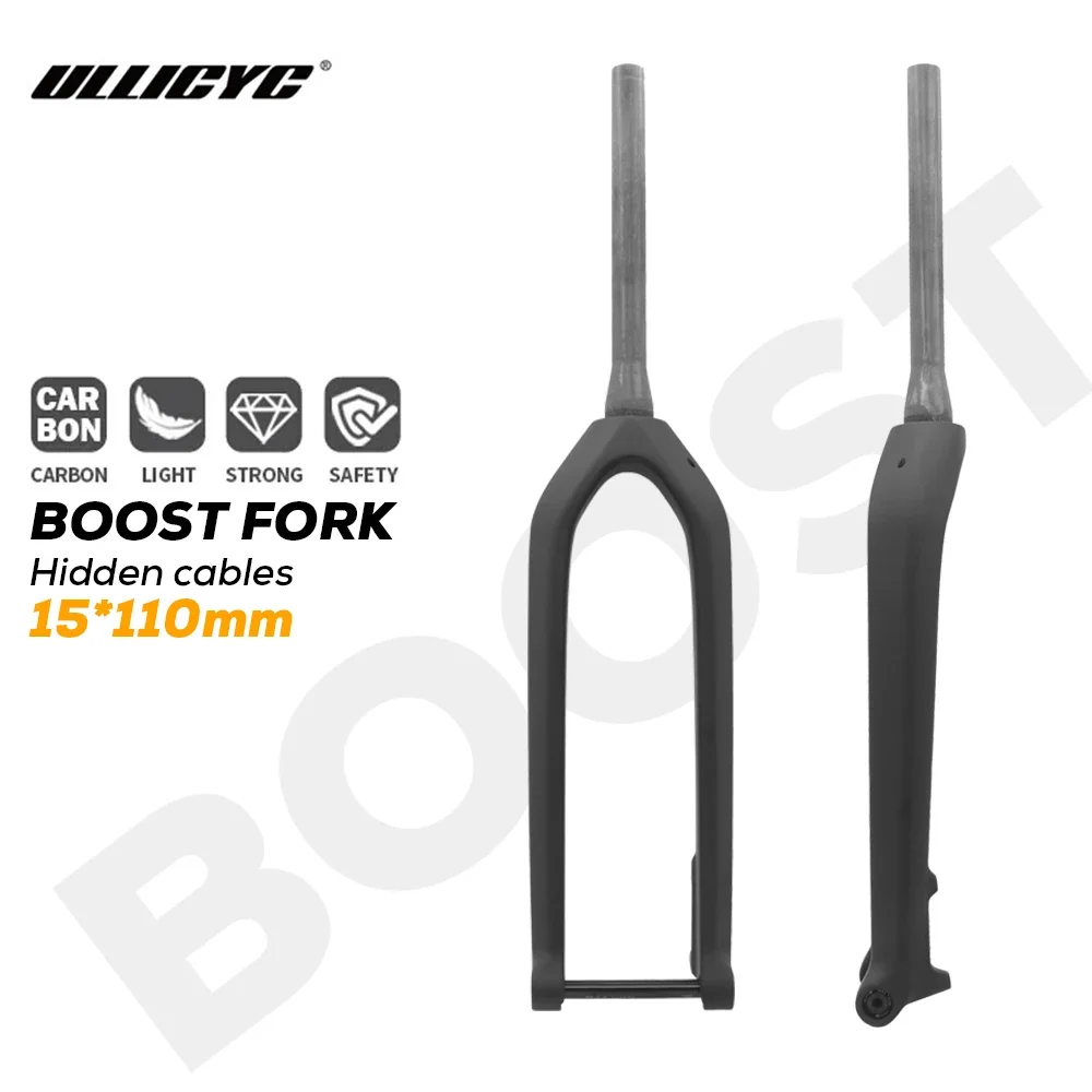 ULLICYC MTB Thru Axle Boost Fork 15*110mm Full Carbon Fiber Bike Front 26