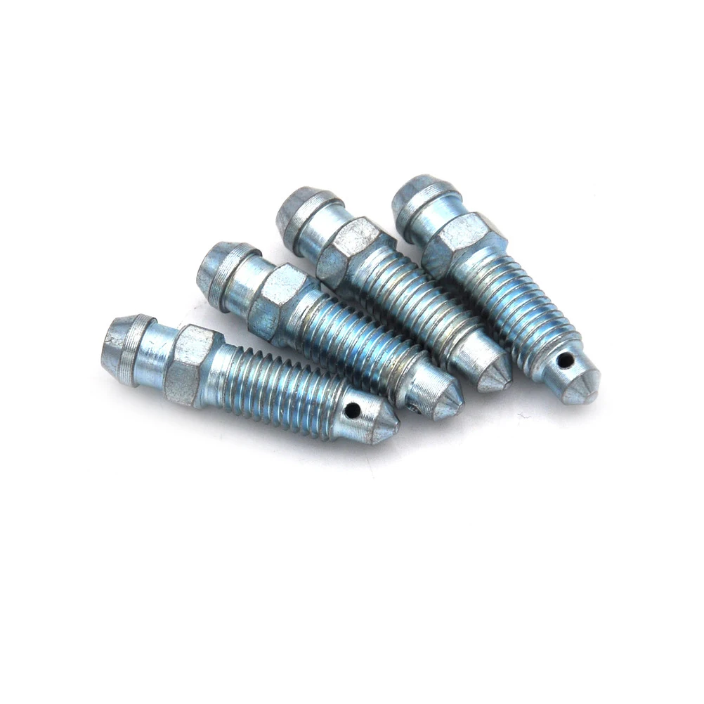 NEW 4pcs M7 x 1.0mm Motorcycle Bike Brake Caliper Steel Bleed Screw Nipple