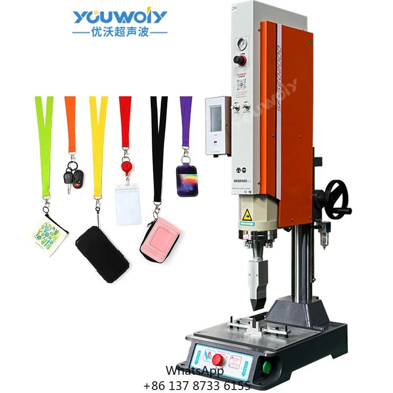 NEW CE LCD Digital Control Intelligent Ultrasonic Plastic Welding Machine 15KHZ 2600W For Lanyards Ribbon Hook Loop Strap