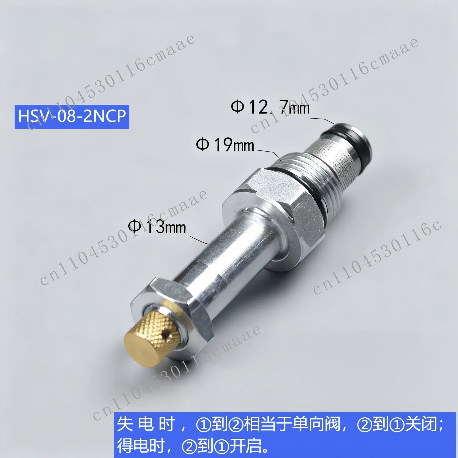 Suitable for solenoid valves, threaded cartridge type HSV2-08-2NCP two position two normally closed