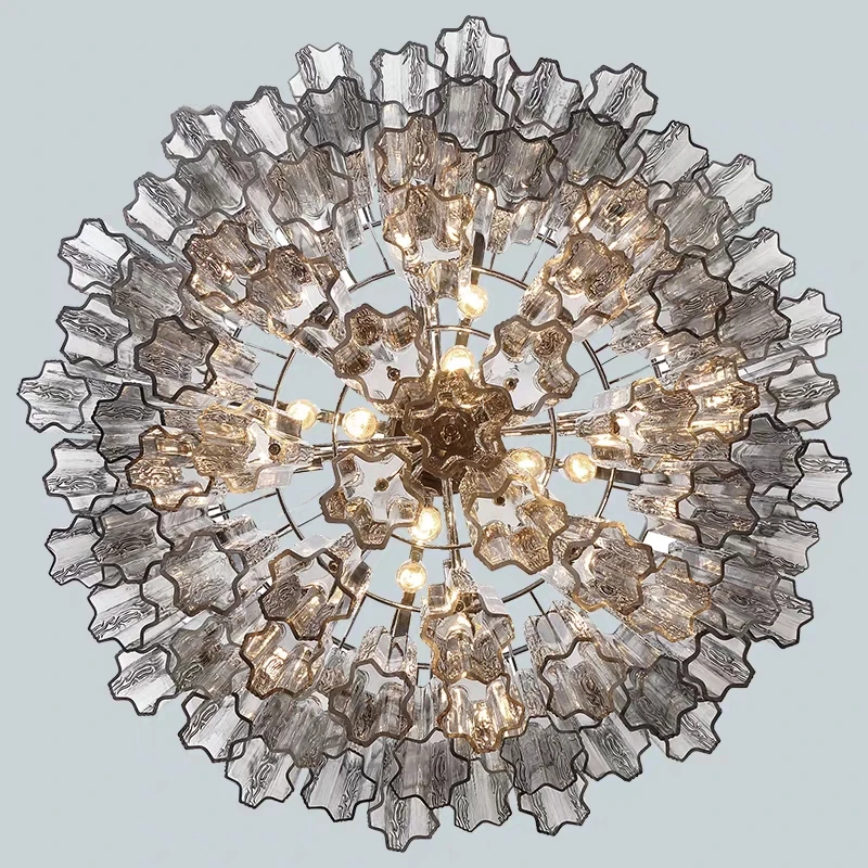 

Round Murano Glass Chandelier White Glass Pendant Light For Dining Living Room Bedroom Murano Glass Chain Hanging Chandeliers