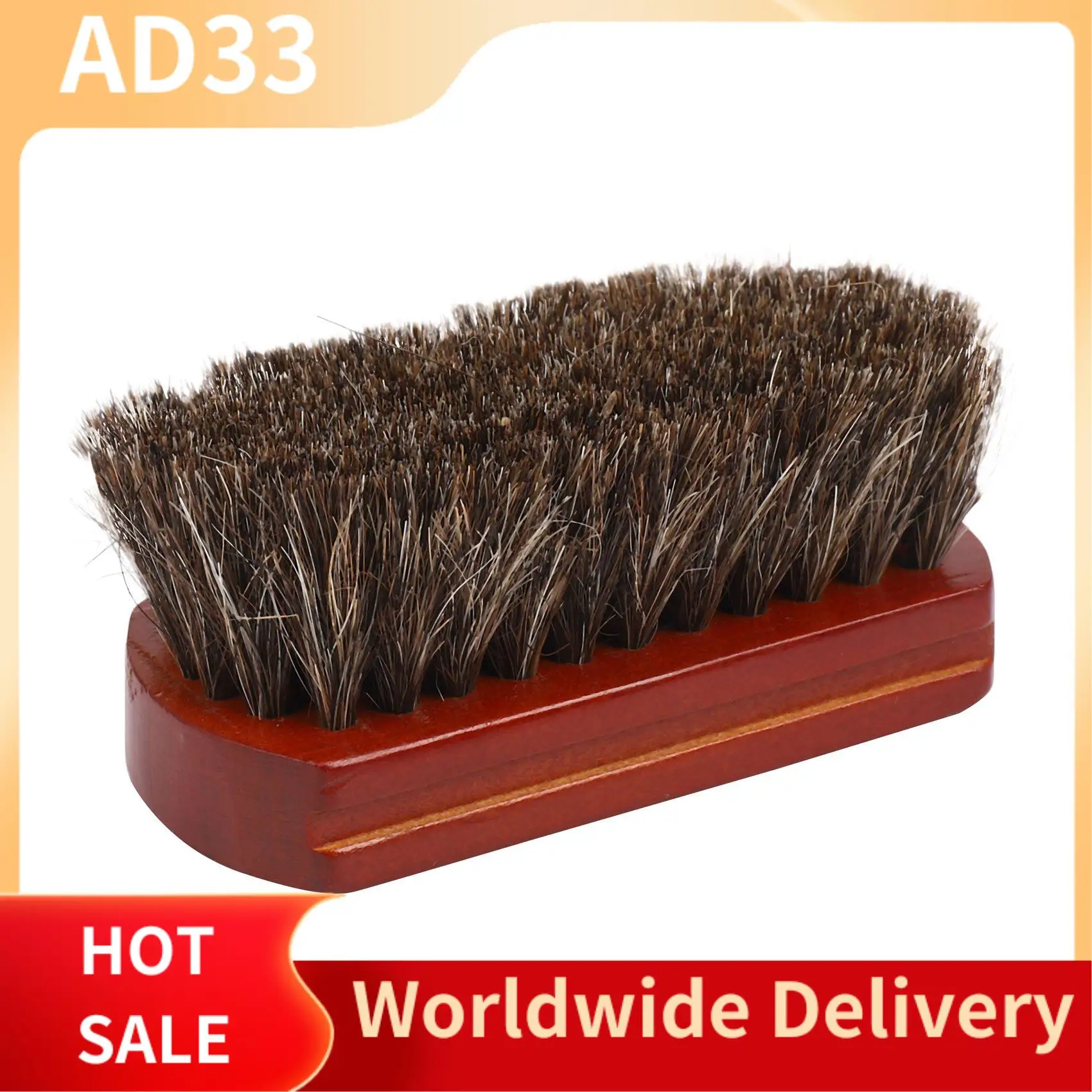2025 Newwood Handle Natural Horse Hair Mustache Beard Brush Facial Beard Cleaning Men's Shaving Brush Barber Salon Appliance Too