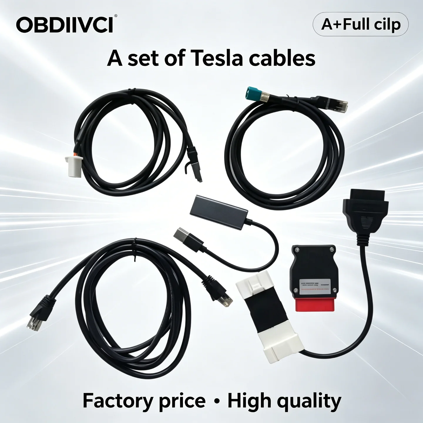 A++ Full Ethernet Cables For Tesla Model 3/Y S/X For Toolbox Repair Diagnostic Service OBD2 Cable