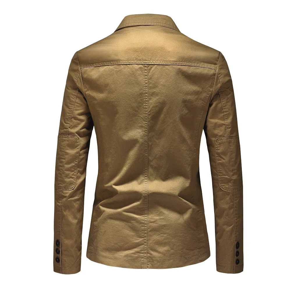 سترة قطنية للرجال بثلاثة أزرار للعمل الخارجي من القطن سترة فضفاضة غير رسمية ضيقة مناسبة لحفلات الزفاف للرجال #5