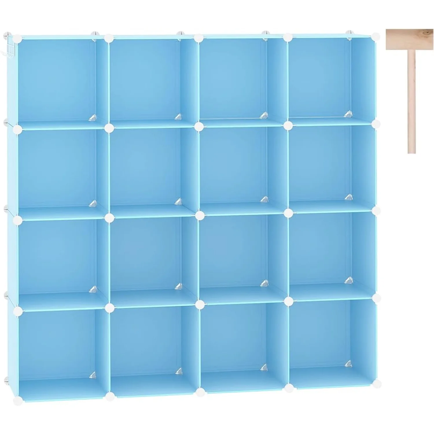 

Cube Storage Organizer 16-Cube Shelves Units Closet Cabinet DIY Plastic Modular Book Shelf Ideal for Bedroom Living Room