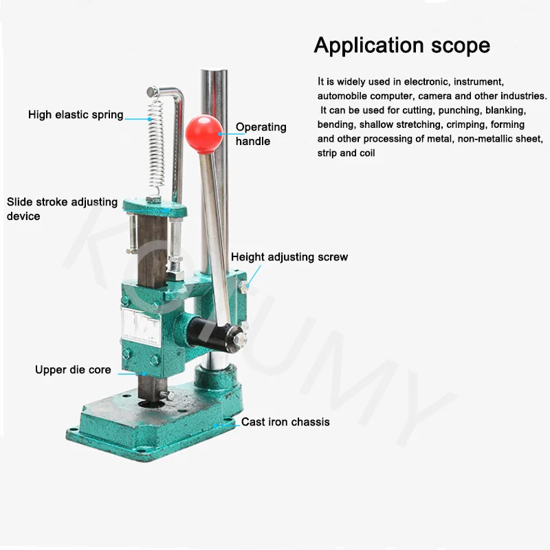 JM-16 Small Home Manual Press Miniature Punching Hand Beer Machine Cutting Equipment Hand Move Press Die Chip Device Industrial