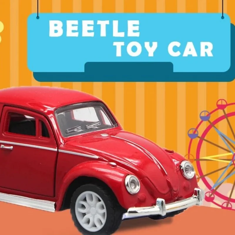 1:36 Volkswagen Beetle Retro Classic Car Alloy Diecast Car Model Pull Back Miniature Metal Vehicles Models Boy Gifts