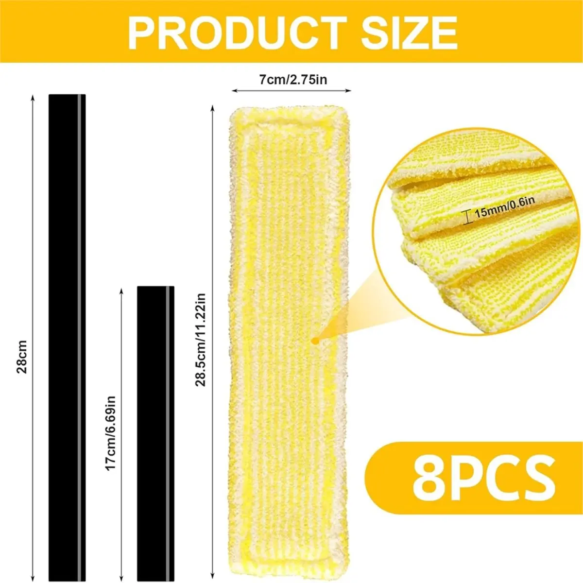 

(A25M) Запасные части для оконных пылесосов Karcher WV2 WV5: резиновые лезвия, насадки из микрофибры, чехлы для швабр