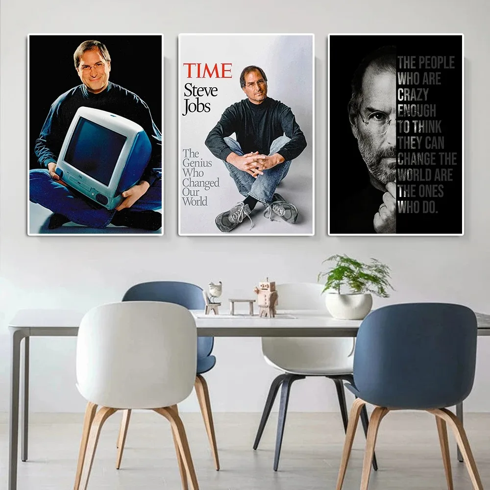 Renowned Entrepreneur Steve Jobs Portrait Canvas Office Canvas Inspirational Wall Art Room Home Decoration