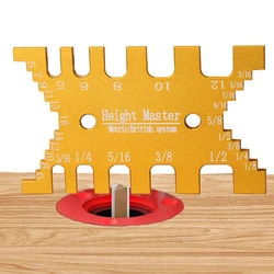 Mesure de précision Tenon Gaps Jauge, Mesurer, Mesurer, Pouce Dovetail Jig-calcul de travail Tenon Gaps Jauge Carte de mesure Jauge de profondeur en alliage d'aluminium