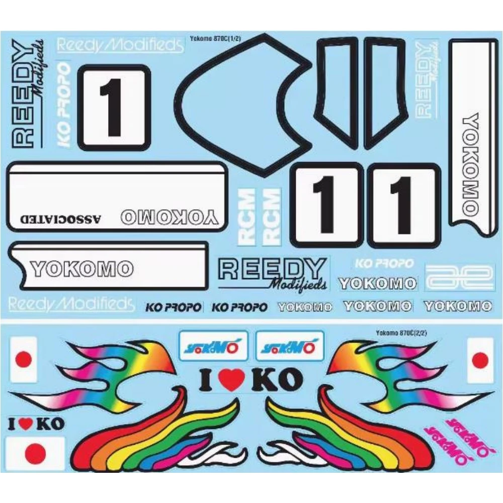 

Sticker Decal sheet for Yokomo 870C Super Dog Fighter RC Car Body shell
