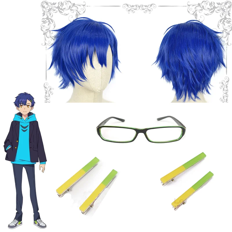 

Аниме SSSS.DYNAZENON Asanaka Yomogi Косплей Костюм Мужчины Желтый и Зеленый Головной Убор Очки Синий Синтетический Парик Хэллоуин Вечеринка