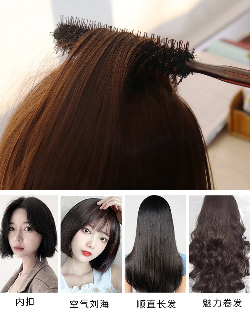 Small Round Hair Brush Pro Salon Teasing Back Hair Brushes Wood Slimline Comb Hair Brush Extension Hairdressing Styling DIY Tool