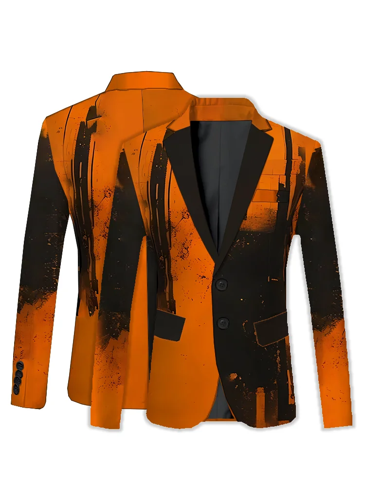 New Orange Men\'s Tuxedo Business Suit Prom Wedding Lapel Men\'s Formal Wear