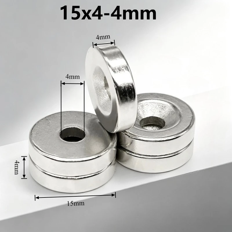 15x4‑4mm N35 Round Countersunk Neodymium Magnet 15*4‑4mm 4mm Hole Strong Rare Earth Permanent NdFeB Magnet for Fridge Industrial