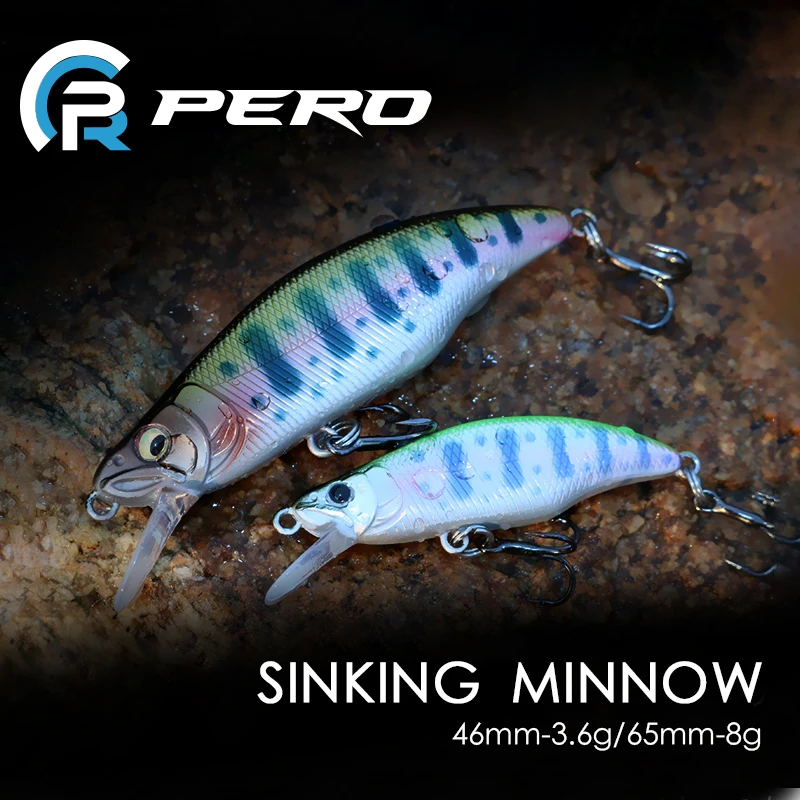 LETOYO 46mm 3.6g/65mm 8g Sinking Minnow Trout Fishing Lure Wobblers Artificial Bait For Trout Area Bass Pike Perch Fishing Lures