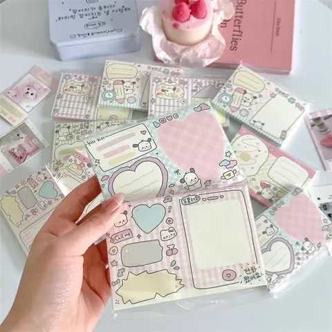 MINKYS 카와이 만화 메모 패드, 할 일 목록, 저널 노트, 종이 종이 종이, DIY 재료 문구, 50 매