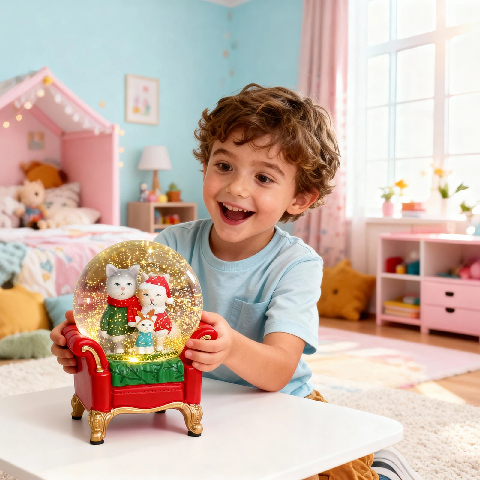 

LED Snowball Christmas Decor Features Adorable Animals, Indoor Use, and Makes a Unique Gift