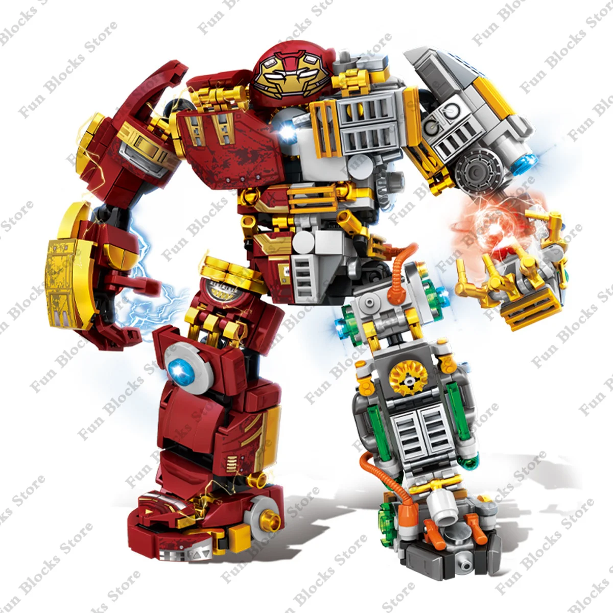 Marvel Translucent MK44 Iron Man Mecha Avengers Hulkbuster Figures Building Blocks Sets MOC Toys Kids Classic Movie Model Bricks