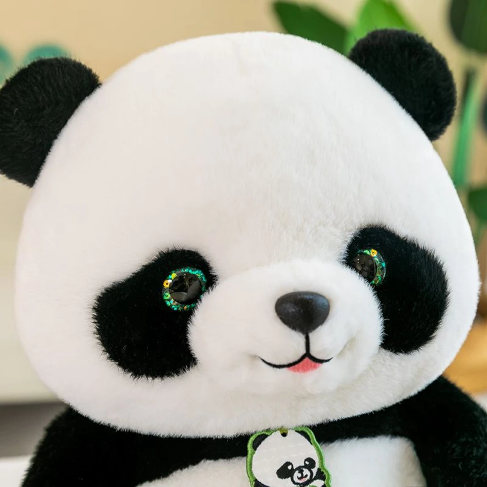 25CM Chinese Panda Plush Toy Green Eyes Chest Listing Super Full Soft Chinese National Treasure Animal Doll Children\'s Birthday