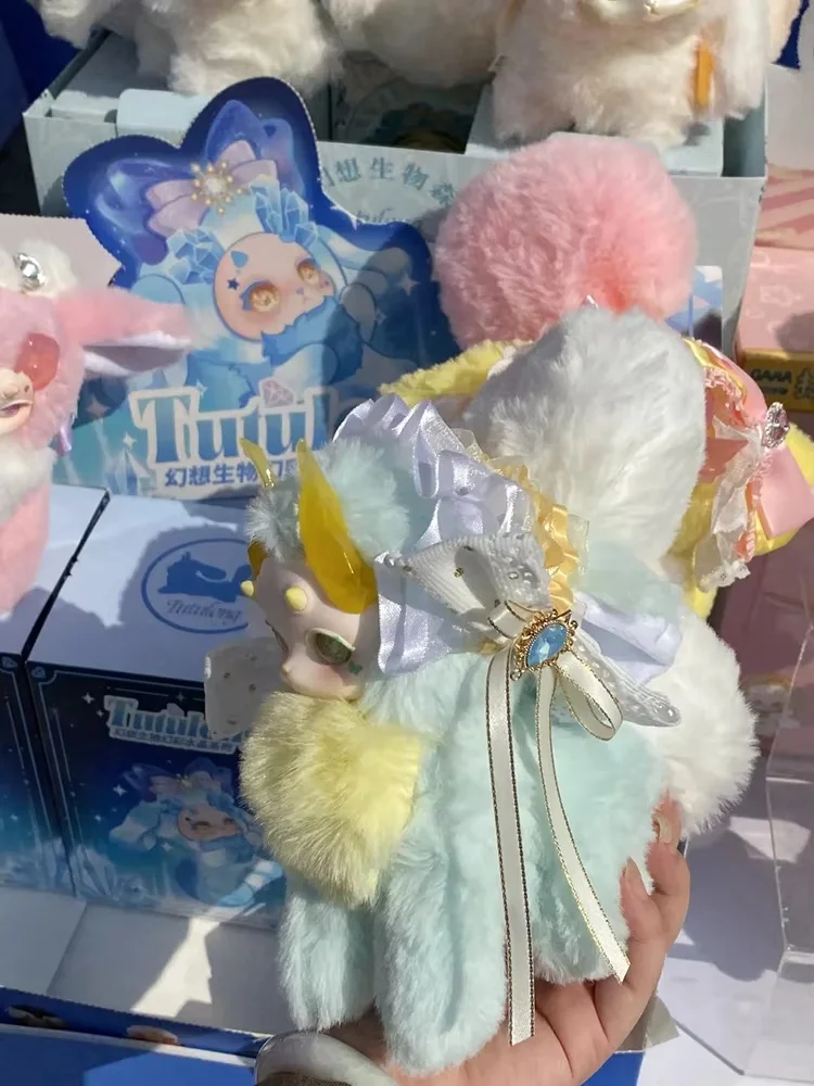 Tutulong 3 fantasia colorida série de cristal caixa cega gato dragão na moda pvc portátil bonito coelho dragão bonecas presentes surpresa