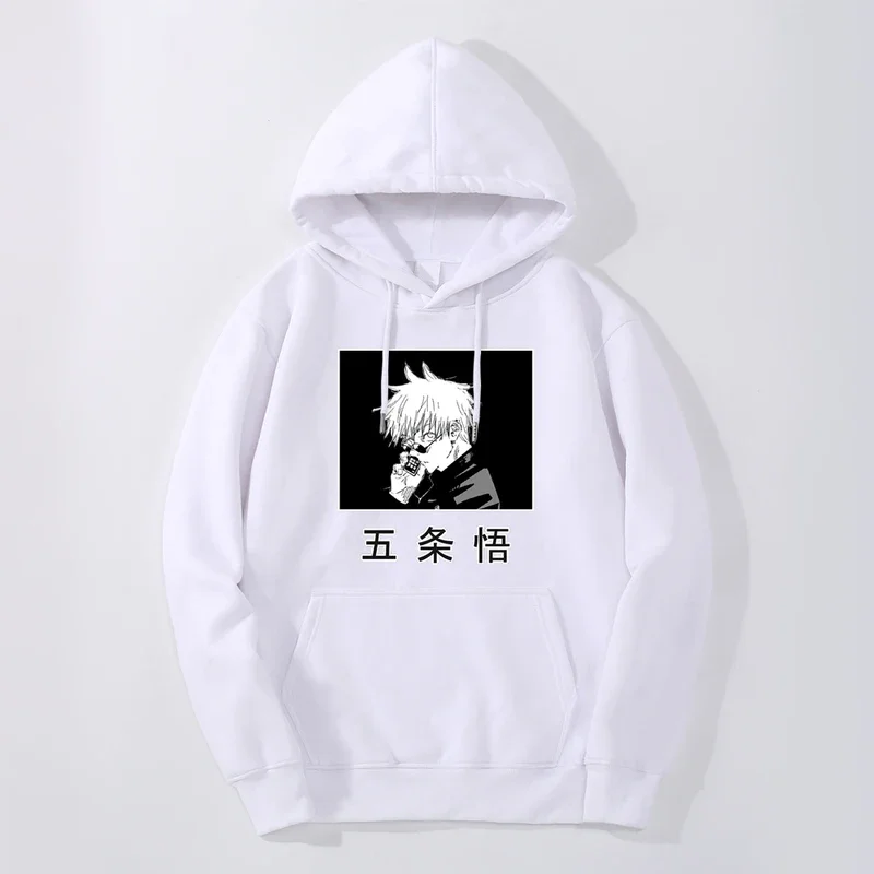 Jujutsu Kaisen Gojo Satoru Japanese anime mens Harajuku cool hoodie sweatshirt oversized fabrics hoody breathable streetwear