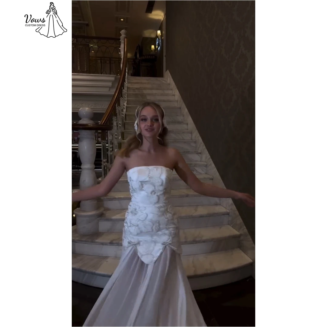 

Vows Элегантные вечерние платья на заказ, роскошное вечернее платье с открытыми плечами 2025, линия 2D-вышивки с цветами