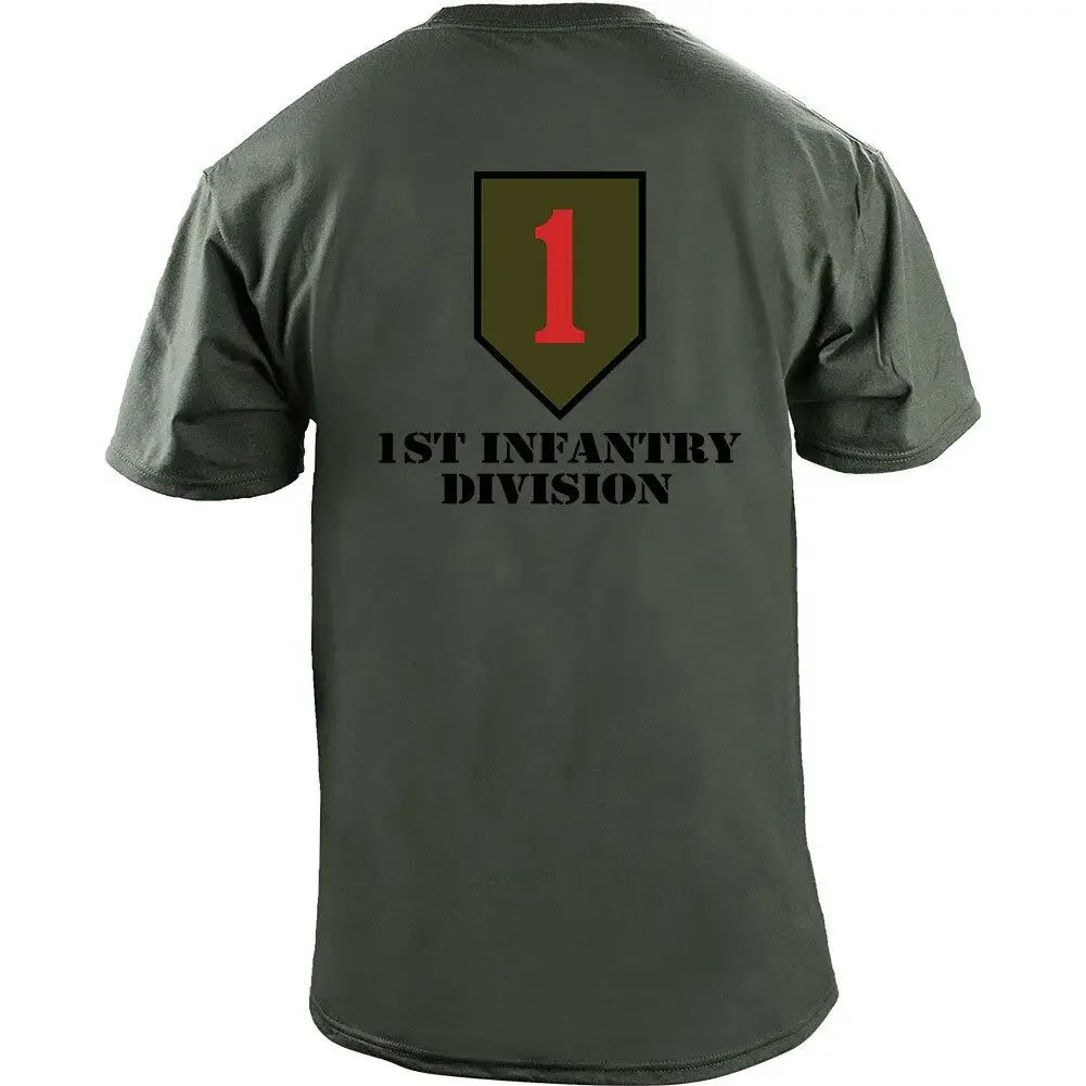 US Army 1st Infantry Division Full Color Veteran T-Shirt. Summer Cotton O-Neck Short Sleeve Mens T Shirt New S-3XL
