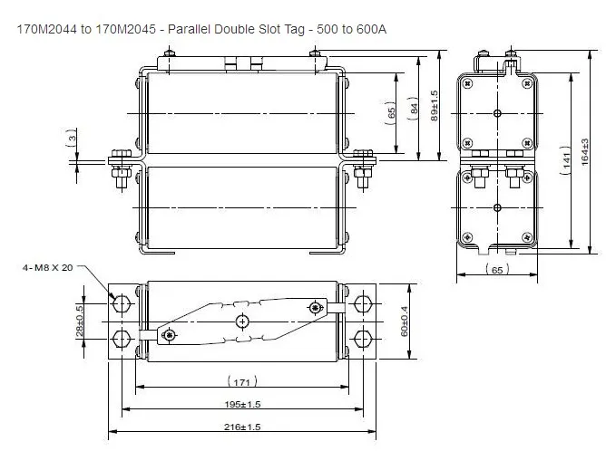 Fuses: 170M2044 500A 2000Vdc aR / 170M2045 600A 2000Vdc / 170M2075 250A 4200Vdc / 170M2076 300A 4200Vdc aR