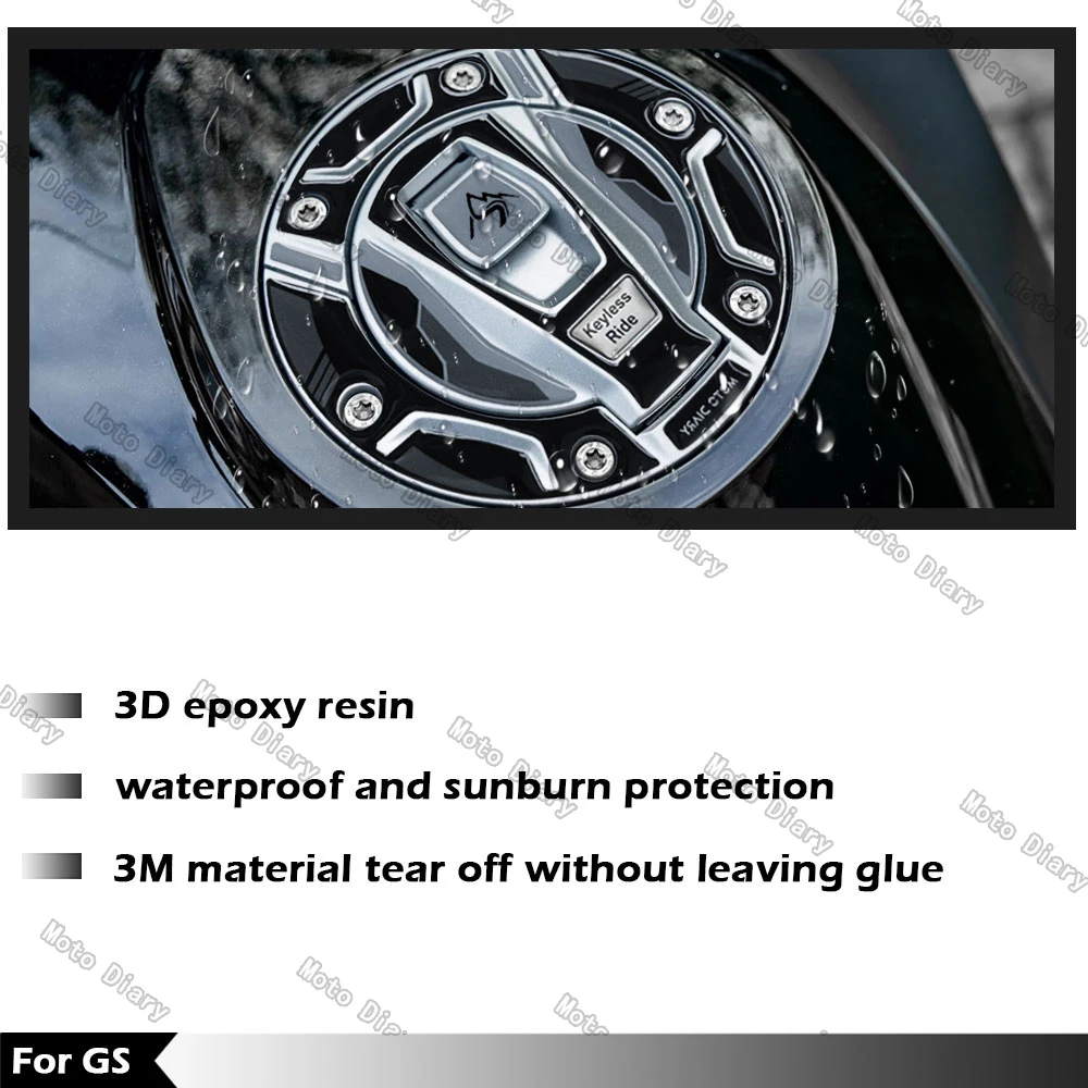 For R1250GS R1200GS Adventure F850GS F750GS 40 Years GS Triple Black 3D Motorcycle Fuel Tank Cap Sticker Protection Decal