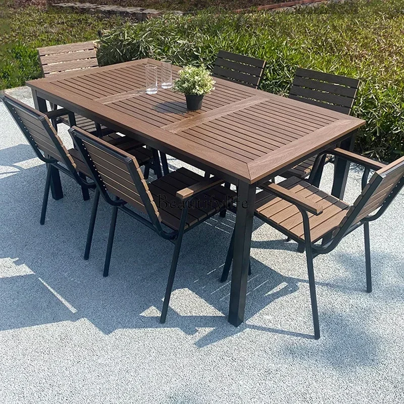 

Metal Sun-proof Garden Furniture Sets for Outdoor Simple Waterproof Backrest Chair Modern Light Luxury