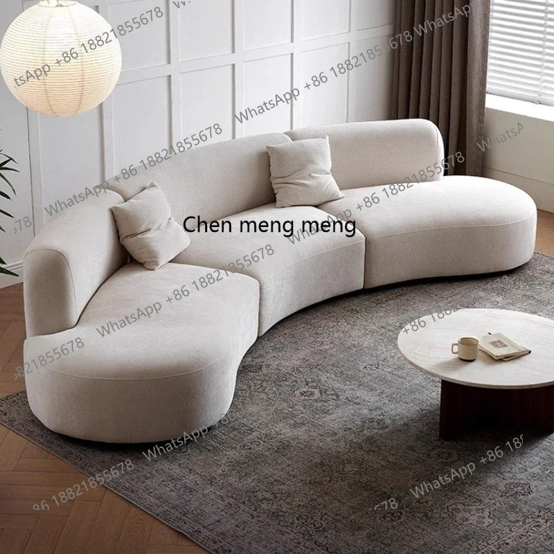 

Sofa retro medieval style cream wind curved fabric sofa large flat layerR