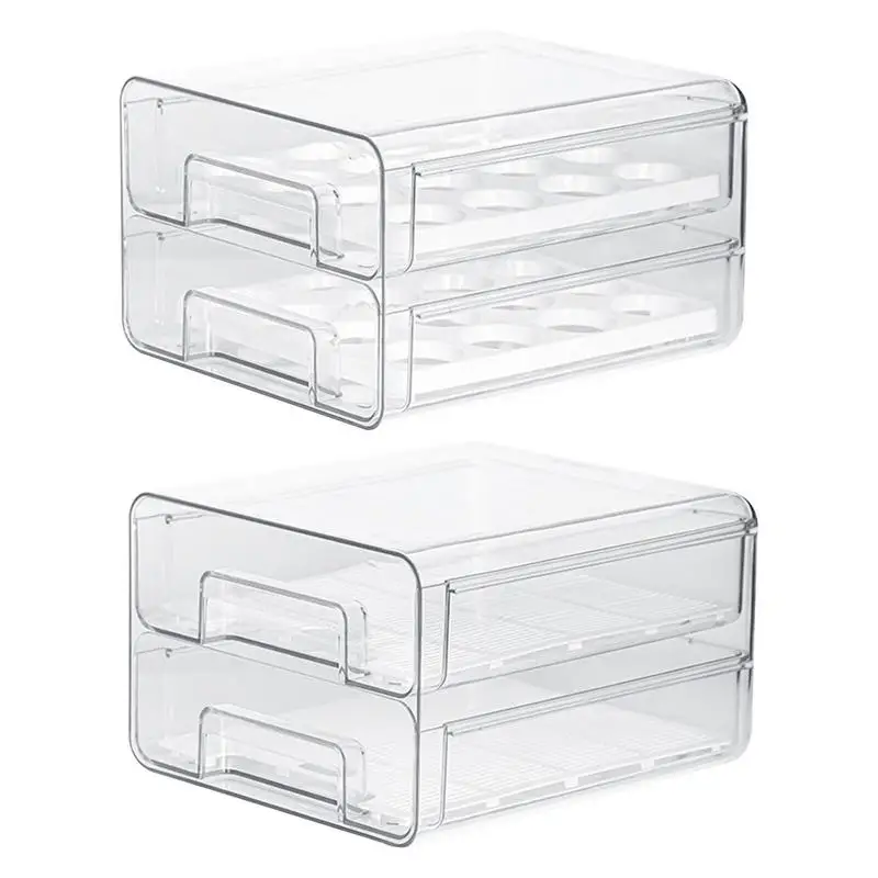 Fridge Drawer Organizer Portable Kitchen Clear Fridge Organizer Vegetable Storage Tray Kitchen Fruit Food Storage Rack Holder