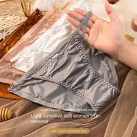 Hot Sales 2024 Fashion Silk Satin Surface String Femme Sexy Underwear Solid Color Metal Heart Hollow Out Slips Thong Panties