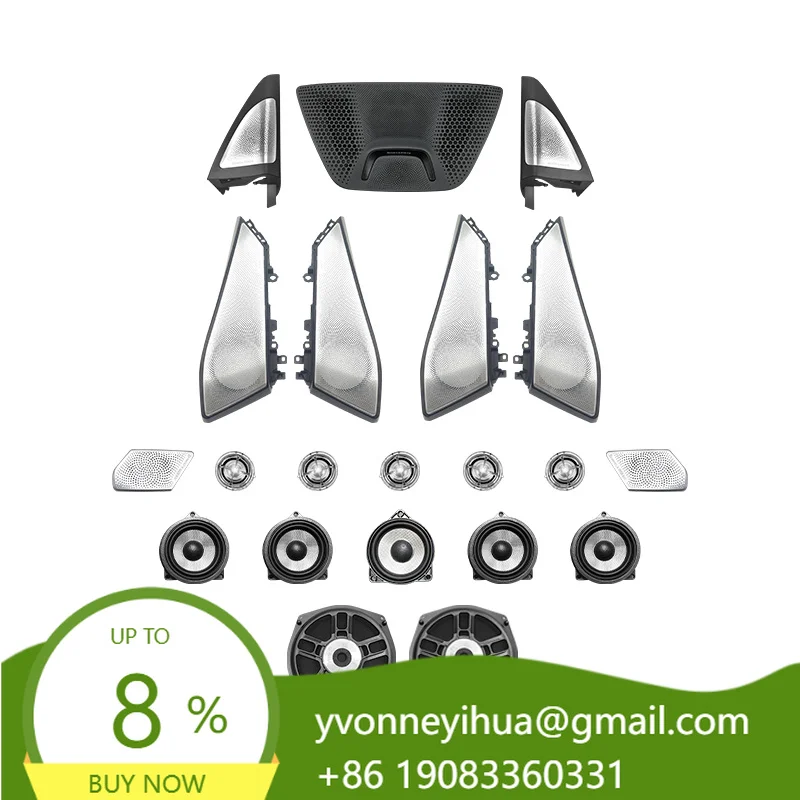High Quality ABS & Stainless Steel Car Audio System LED Cover Luminous Tweeter Subwoofer For X5 G05 X7 G07 Plug&Play
