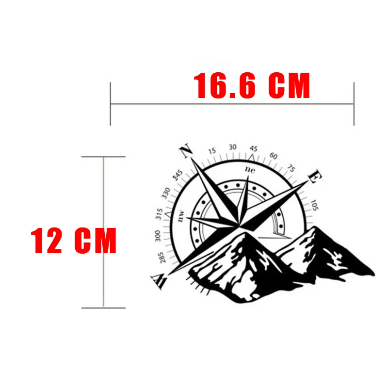 Mountain Compass Fashion Laser Colorful Car Decal Auto Body Styling Decoration Sticker Rear Windshield Decals Parts Accessories