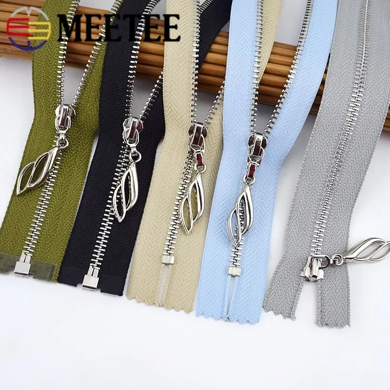 2Pcs 3# 15-30cm Close-End 40-70cm Open-End Metal Zipper Auto Lock Zippers For Sewing Bag Garment Zips Repair Kit DIY Accessories