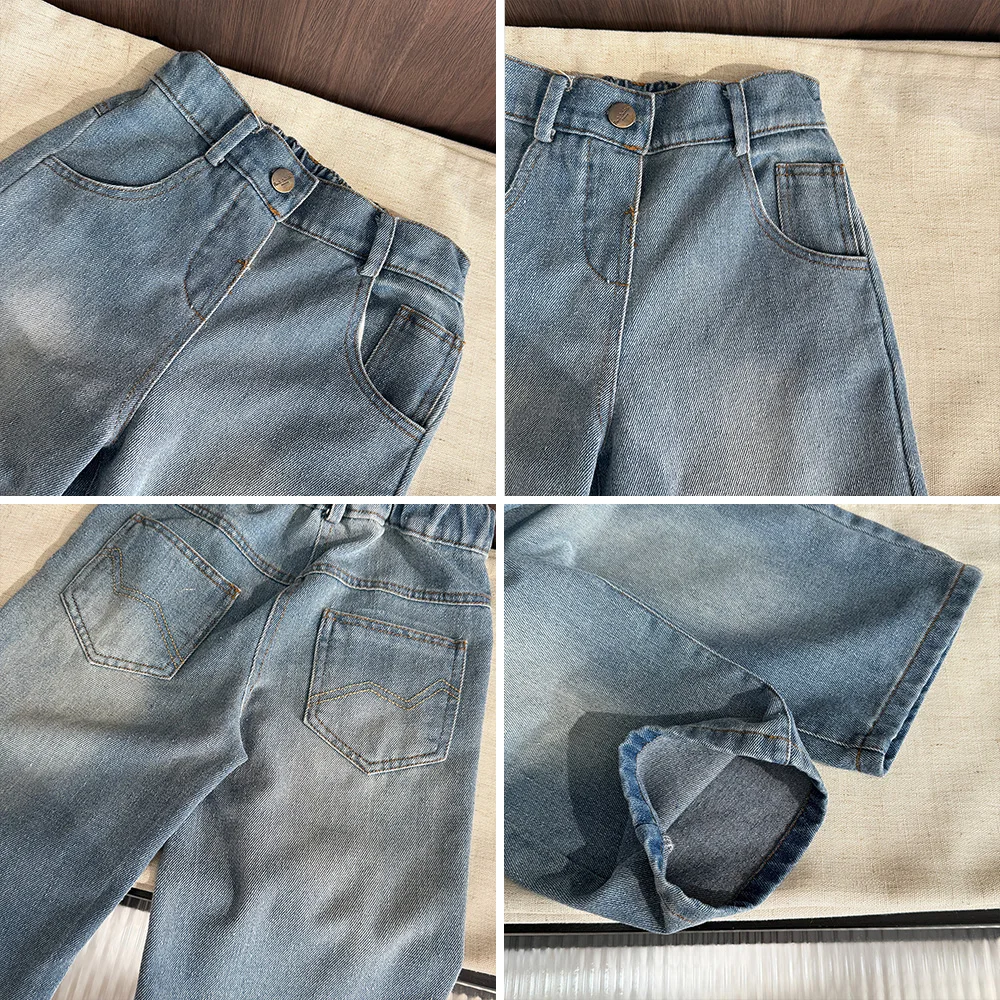Spring and Autumn New Girls' Straight Leg Jeans Korean Version Fashion Basic Versatile 3-7 Year Old Children's Casual Clothes - view 6