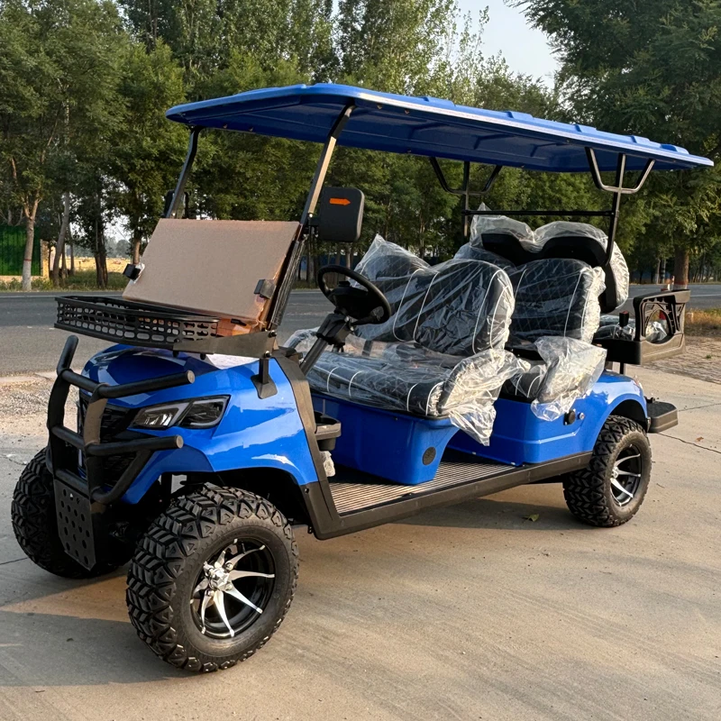 Newest Lithium Battery Golf Car 60V Adults Scooter Solar Panels Powered 4 Seater Off Road Beach Buggy Electric Golf Cart