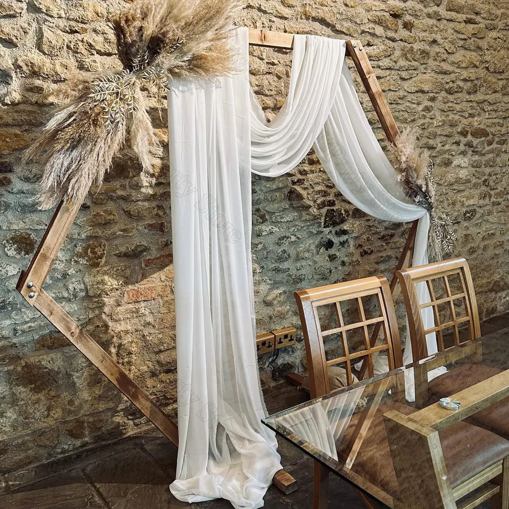 1/2Pcs White Wedding Backdrop Curtain Draping Fabric 19ft White Arch Drape for Bridal Shower Birthday Wedding Backdrop Decoratio