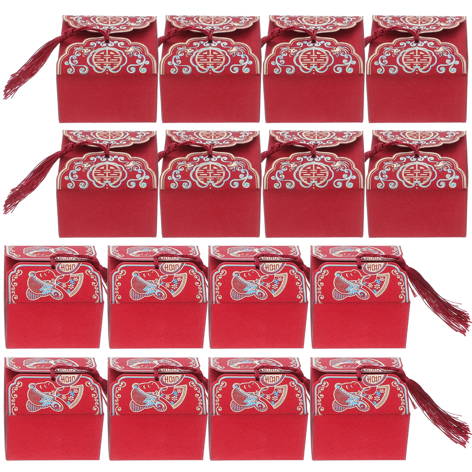 

20pcs Wedding Candy Boxes Chinese Style Red Party Favor Box Bridal Shower Baby Baptism Treat Boxes Lightweight Elegant Design