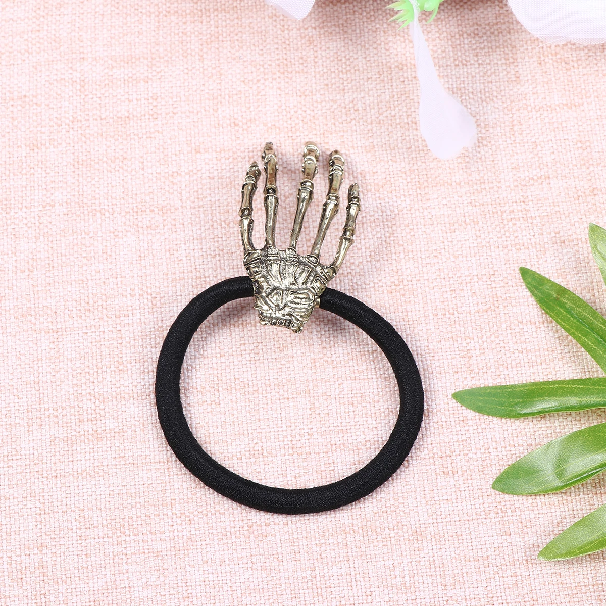 

Chic Skull Hand Bone Hair Tie For Girls And Women Stylish Ponytail Holder And Accessory
