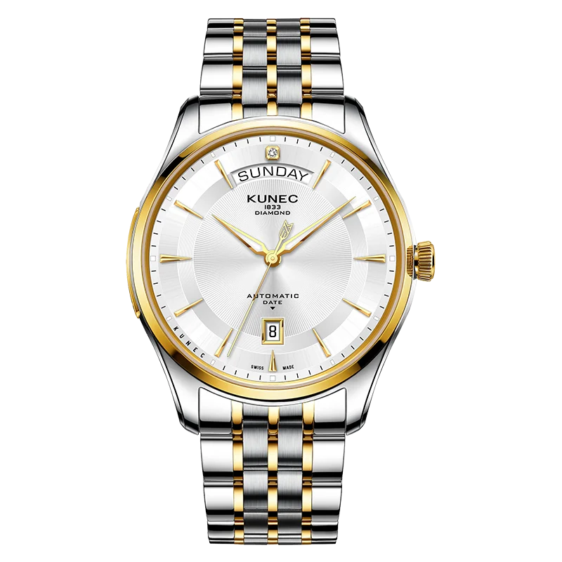 

2025 Swiss Golden dial mechanical movement Ultra-thin steel case watch for man waterproof business casual automatic man watches