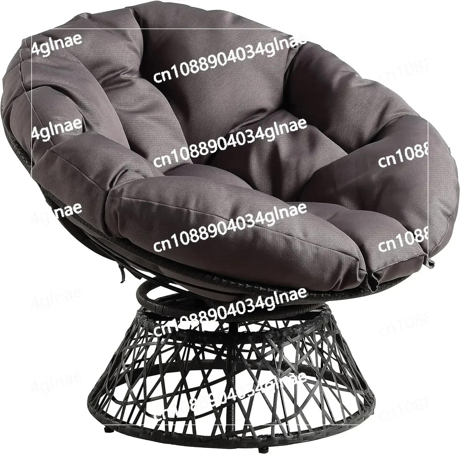 Home Furnishings  Chair with 360-Degree Swivel, Grey Frame with Grey Cushion