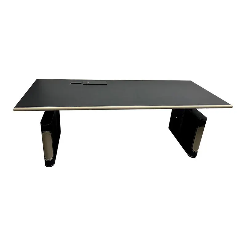 

Multifunctional desk rock slab, light luxury wind board computer table, saddle leather desk, electric lifting Zhuo e-sports