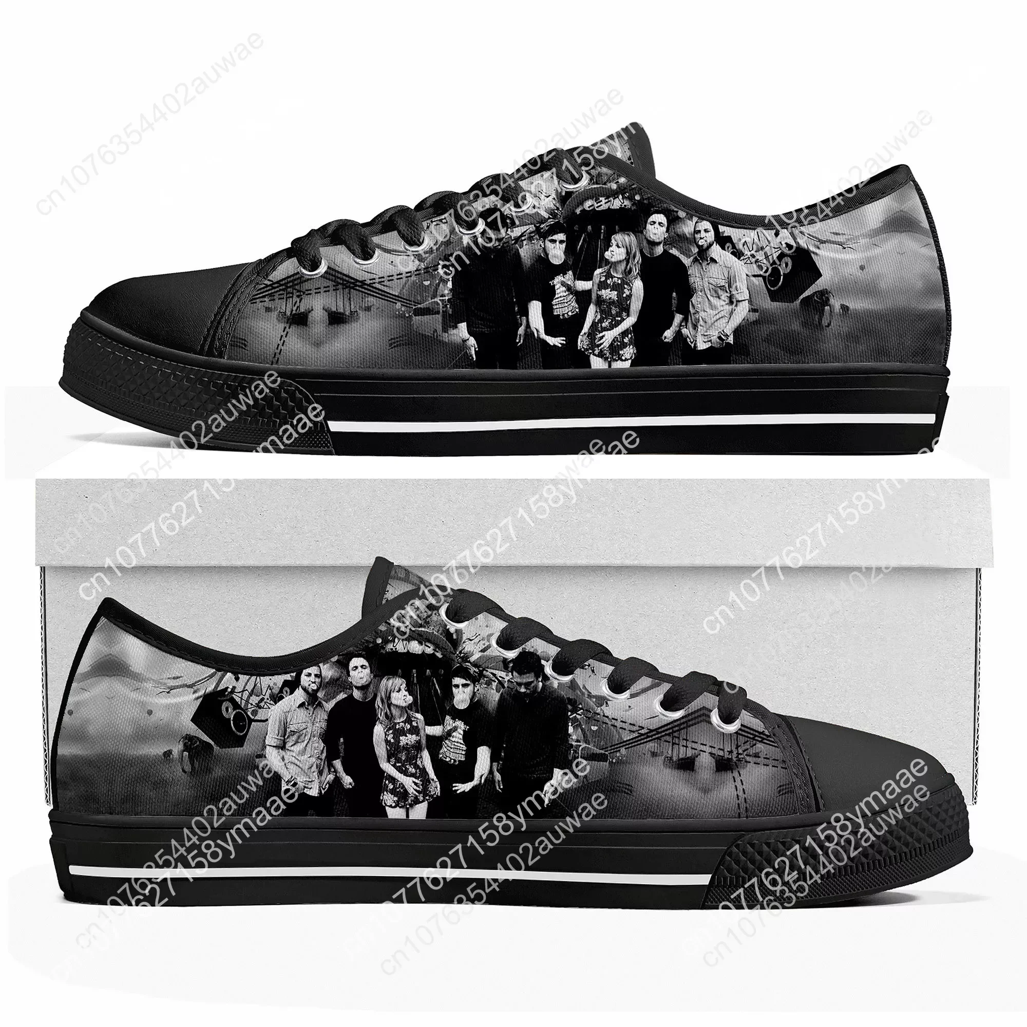Paramore Rock Band Pop Low Top High Quality Sneakers Mens Women Teenager Canvas Sneaker Casual Couple Shoes Custom Shoe Black