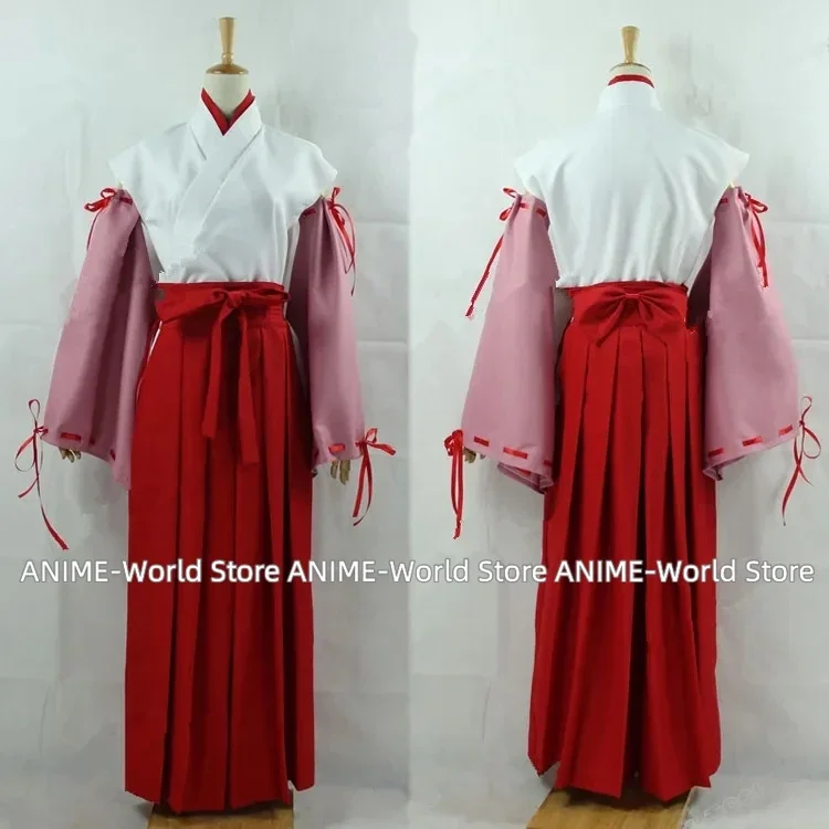 《Custom size》Anime When They Cry Furude Rika Cosplay Costumes Kimono Witch Suit Full Set Halloween Costumes Women Wig