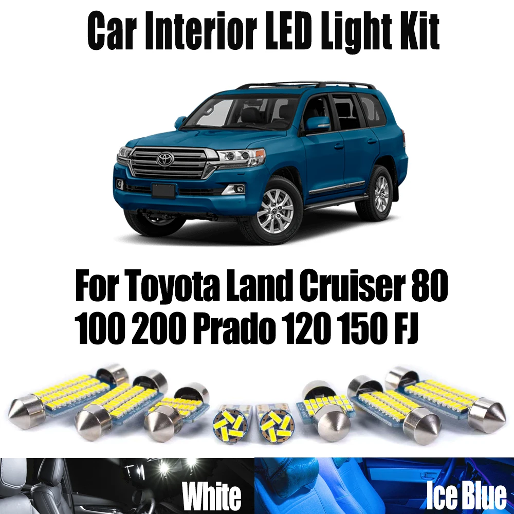 

Canbus LED Interior Reading Bulbs Trunk Courtesy Light Kit For Toyota Land Cruiser 80 100 200 Prado 120 150 FJ Car Accessories