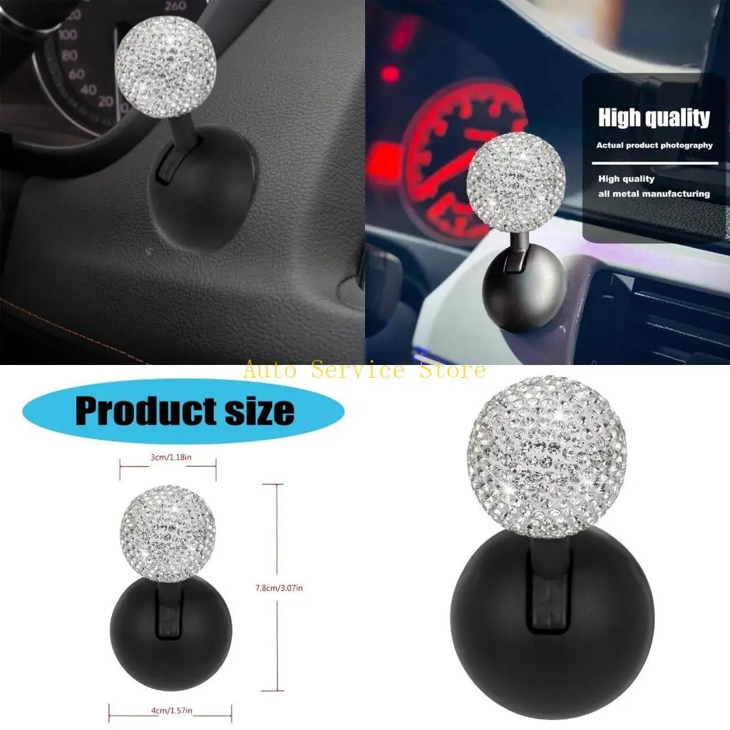 

462A Diamonds Covered Car Push Start Button Cover Elegant Joystick Lever for Modern Vehicles Car Interior Accessory
