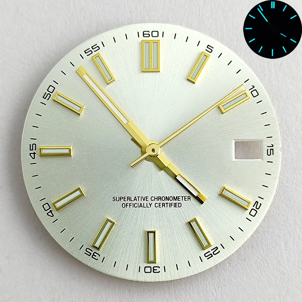 NH35 dial NH35 watch dial blue-green luminous suitable for NH35 movement NH35 watch hands